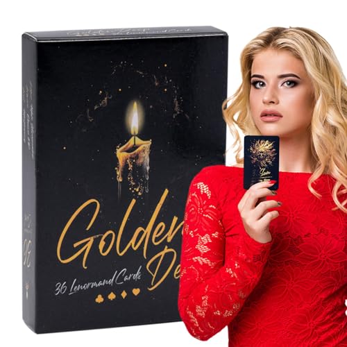Eoixuqba Tarot-Deck-Karten Online, Fortune Golden Deep Lenormand Tarot Cards for Beginners, Portable Tarot Decks, Everyday English Tarot Cards with Coloured Box for Games Card Games von Eoixuqba