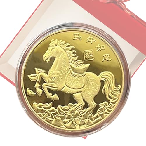 Eojpdji Chinesische Gold Glücksmünze,Chinesische Glücksmünze 2026 Jahr des es | Tragbares Sammler Souvenir für Männer Frauen Erwachsene Eojpdji Chinesische Gold Glücksmünze,Chinesische Glücksmünze 2026 Jahr des es | Tragbares Sammler Souvenir für Männer Frauen Erwachsene von Eojpdji