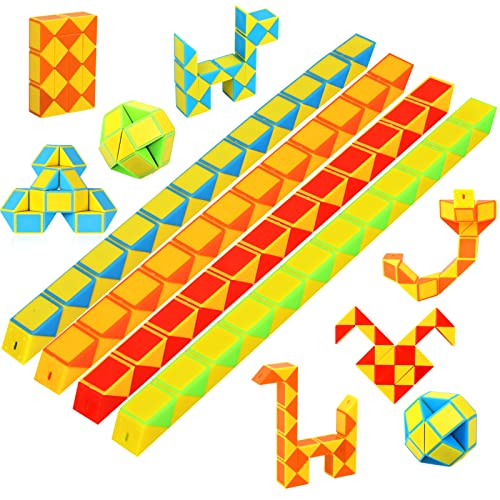 Eokeey 12 Stück Mitgebsel Kindergeburtstag, 3D Magische Schlange Würfel, 24 Blocks Snake Cube Puzzle Spielzeug, Give Aways Kindergeburtstag Gastgeschenke（Zufällige Farbe） von Eokeey