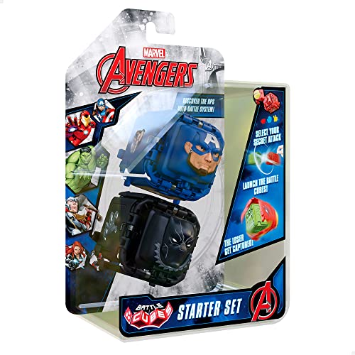 Eolo 85417 - Battle Cubes Marvel Captain America vs Black Panter, Spiel Stein, Papier und Schere, Würfelkampf, Ab 5 Jahren, Superhelden-Spielzeug, Spielzeug und Geschenke für Kinder von Eolo