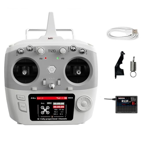 Epdpekc Für RadioLink T12D 12CH RC-Sender + R12F-Empfänger, 2,4 GHz-Fernbedienung für FPV-Drohne, Starrflügelflugzeug, Auto R von Epdpekc