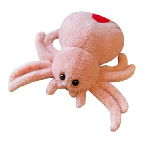 Epdpekc Simulationsspinne, Springende Spinnenpuppe, Kriechende Haustierpuppe, Plüsch, Süßes Reptilien-Plüschspielzeug, Supersüßes Rosa von Epdpekc