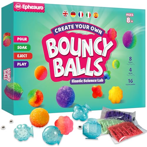 Epheauro Flummi Power Set für Kinder ab 8 Jahre – Power Bälle her Experimentier-Experimentierkasten– Pädagogisches Bastelset Stellt bis zu 20 Bälle her von Epheauro