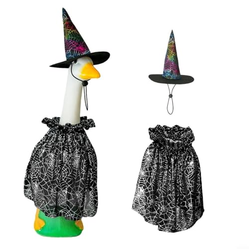 EpheyFIF 58,4 cm großes Halloween-Kostüm – schwarzes Spinnennetz und Spitzenabdeckung für Veranda-Dekoration, Polyester, Hexen-Thema, Outdoor-Passform (passend für Standard-Gänse) von EpheyFIF