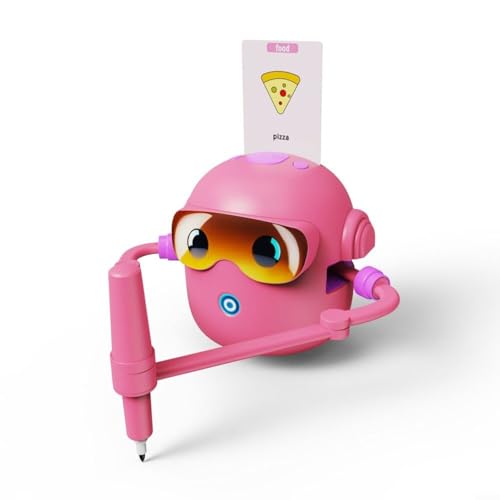 EpheyFIF Interaktiver pädagogischer Zeichenroboter für Kinder, 110 x 110 x 125 mm, kompaktes Design mit 1800 mAh Akku, lustiges Lernwerkzeug für Feinmotorik, Karteneinsatz (Rosa) von EpheyFIF