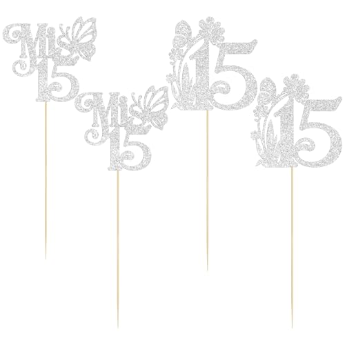 Ephlyn 12 Stück Happy 15th Birthday Tafelaufsätze Hello 15 Sweet 15 Tischblumen Tafelaufsätze Sticks Fifteen Mis 15 Quitten Blumendekorationen für Prost bis 15. Hochzeitstag, Partyzubehör, Silber Ephlyn 12 Stück Happy 15th Birthday Tafelaufsätze Hello 15 Sweet 15 Tischblumen Tafelaufsätze Sticks Fifteen Mis 15 Quitten Blumendekorationen für Prost bis 15. Hochzeitstag, Partyzubehör, Silber von Ephlyn