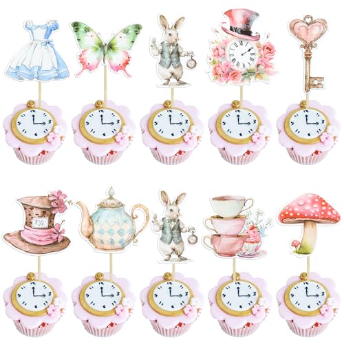 Ephlyn Cupcake-Aufsätze im Wunderland-Design, für Teeparty, Kuchen, Schmetterling, Blume, Schale, Schlüssel, Uhr, Eat Me, Cupcake-Picks für Babyparty, Geburtstag, Kindergeburtstag, Party-Dekorationen, Ephlyn Cupcake-Aufsätze im Wunderland-Design, für Teeparty, Kuchen, Schmetterling, Blume, Schale, Schlüssel, Uhr, Eat Me, Cupcake-Picks für Babyparty, Geburtstag, Kindergeburtstag, Party-Dekorationen, von Ephlyn