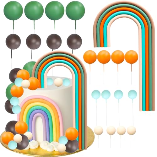 Ephlyn Regenbogen-Kuchenaufsätze, Mini-Kugeln, Kuchendekorationen, Pastellfarben, Cupcake-Topper für Geburtstag, Babyparty, Hochzeit, Party, Grün, Kaffee, 26 Stück Ephlyn Regenbogen-Kuchenaufsätze, Mini-Kugeln, Kuchendekorationen, Pastellfarben, Cupcake-Topper für Geburtstag, Babyparty, Hochzeit, Party, Grün, Kaffee, 26 Stück von Ephlyn