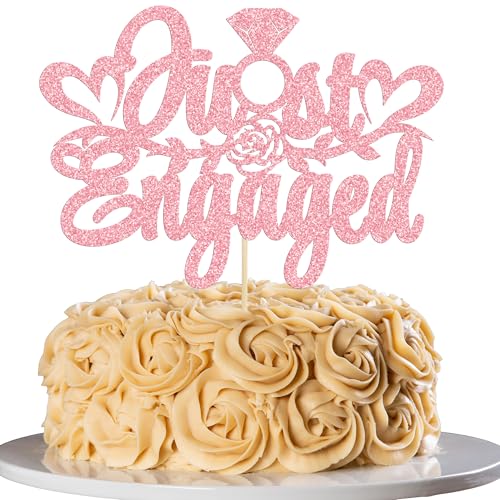 Ephlyn Tortenaufsatz "Just Engaged", glitzernder Ring, Verlobungs-Kuchenaufsatz, Kuchendekoration für Braut, Verlobung, Hochzeit, Dekoration, Partyzubehör, Rosa, 1 Stück Ephlyn Tortenaufsatz "Just Engaged", glitzernder Ring, Verlobungs-Kuchenaufsatz, Kuchendekoration für Braut, Verlobung, Hochzeit, Dekoration, Partyzubehör, Rosa, 1 Stück von Ephlyn