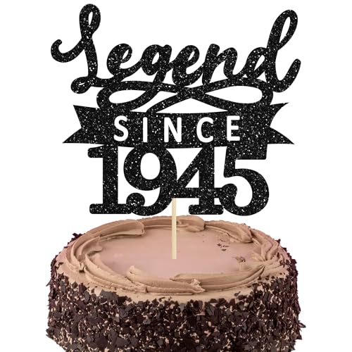 Ephlyn Tortenaufsatz mit Aufschrift "Legend Since 4,940.3 cm, glitzernd, 80. Geburtstag, Kuchendekoration zum 80. Geburtstag, Party, Dekoration, Schwarz, 1 Stück Ephlyn Tortenaufsatz mit Aufschrift "Legend Since 4,940.3 cm, glitzernd, 80. Geburtstag, Kuchendekoration zum 80. Geburtstag, Party, Dekoration, Schwarz, 1 Stück von Ephlyn