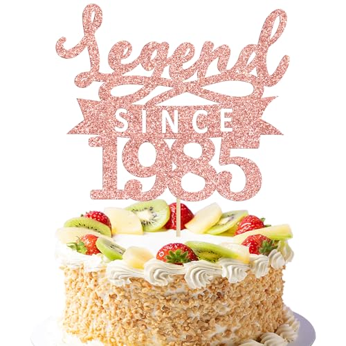 Ephlyn Tortenaufsatz mit Aufschrift "Legend Since 5,041.9 cm, glitzernd, 40. Geburtstag, Aufschrift "Hello 40 Cheers to 40 Years", Kuchendekoration für 40. Geburtstag, Jahrestag, Party-Dekoration, Ephlyn Tortenaufsatz mit Aufschrift "Legend Since 5,041.9 cm, glitzernd, 40. Geburtstag, Aufschrift "Hello 40 Cheers to 40 Years", Kuchendekoration für 40. Geburtstag, Jahrestag, Party-Dekoration, von Ephlyn