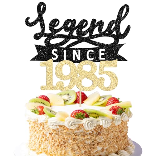 Ephlyn Tortenaufsatz mit Aufschrift "Legend Since 5,041.9 cm, glitzernd, 40. Geburtstag, Aufschrift "Hello 40 Cheers to 40 Years", Kuchendekoration für 40. Geburtstag, Jahrestag, Party-Dekorationen, Ephlyn Tortenaufsatz mit Aufschrift "Legend Since 5,041.9 cm, glitzernd, 40. Geburtstag, Aufschrift "Hello 40 Cheers to 40 Years", Kuchendekoration für 40. Geburtstag, Jahrestag, Party-Dekorationen, von Ephlyn