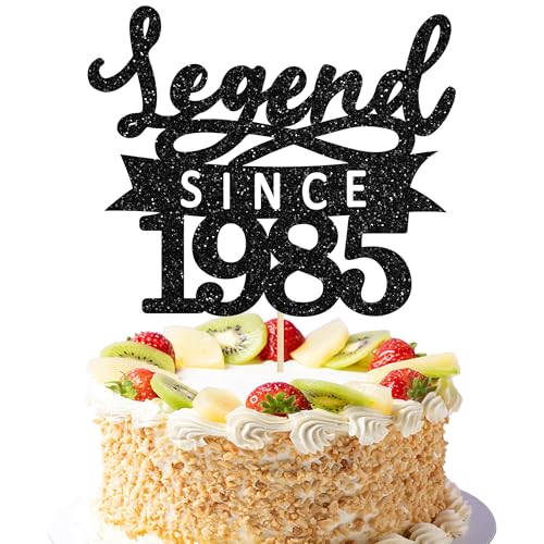 Ephlyn Tortenaufsatz mit Aufschrift "Legend Since 5,041.9 cm, glitzernd, 40. Geburtstag, Aufschrift "Hello 40 Cheers to 40 Years", Kuchendekoration für 40. Geburtstag, Jahrestag, Party-Dekorationen, Ephlyn Tortenaufsatz mit Aufschrift "Legend Since 5,041.9 cm, glitzernd, 40. Geburtstag, Aufschrift "Hello 40 Cheers to 40 Years", Kuchendekoration für 40. Geburtstag, Jahrestag, Party-Dekorationen, von Ephlyn