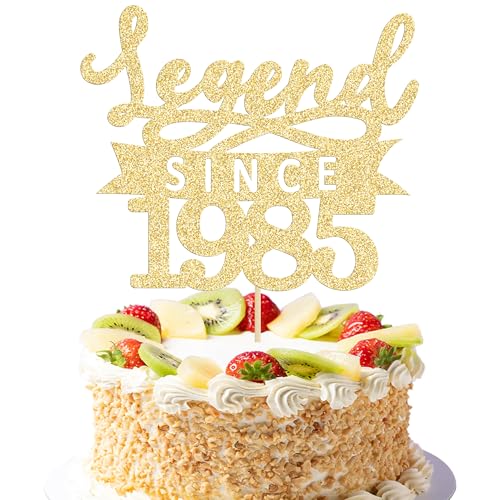 Ephlyn Tortenaufsatz mit Aufschrift "Legend Since 5,041.9 cm, glitzernd, 40. Geburtstag, Aufschrift "Hello 40 Cheers to 40 Years", Kuchendekoration für 40. Geburtstag, Jahrestag, Party-Dekorationen, Ephlyn Tortenaufsatz mit Aufschrift "Legend Since 5,041.9 cm, glitzernd, 40. Geburtstag, Aufschrift "Hello 40 Cheers to 40 Years", Kuchendekoration für 40. Geburtstag, Jahrestag, Party-Dekorationen, von Ephlyn