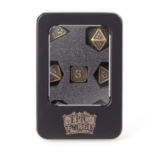 7 Metallwürfel, 14 mm (Metallgehäuse) – Solid Gold von Epic Forge