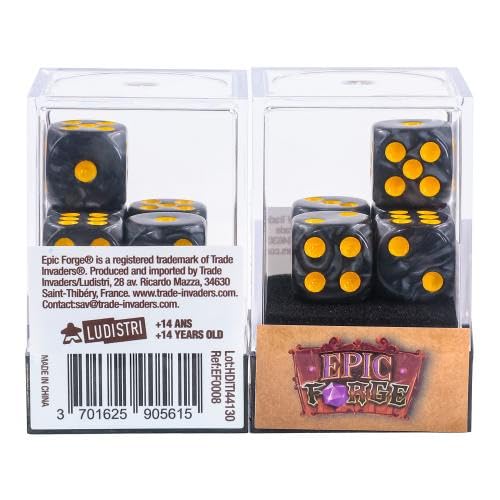 Epic Forge 5 Würfel mit 6 Seiten – Black Pearl von Epic Forge