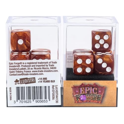 Epic Forge 5 Würfel mit 6 Seiten – Brown Pearl von Epic Forge
