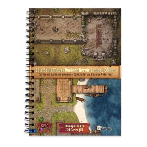 Epic Forge Battlemaps Buch: Outdoor Heroic Fantasy Edition (305 x 420 mm), XL-Größe, Hardcover von Epic Forge