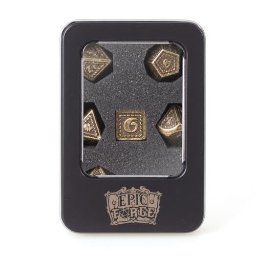 Epic Forge Dragon Scale Gold Würfel, Metall, 16 mm, 7 Stück Epic Forge Dragon Scale Gold Würfel, Metall, 16 mm, 7 Stück von Epic Forge