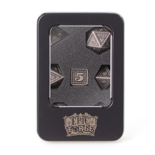 Epic Forge Dragon Scale Silberwürfel, Metall, 16 mm, 7 Stück von Epic Forge