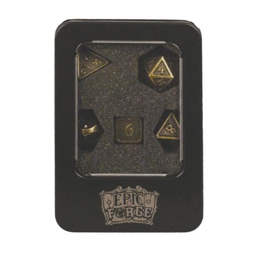 Epic Forge Metallwürfel, 14 mm (Metallgehäuse) – Solid Nickel, 7 Stück von Epic Forge