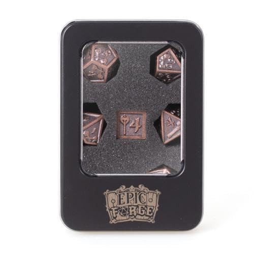 Epic Forge Metallwürfel, 16 mm (Metallgehäuse) – Hammer Bronze von Epic Forge