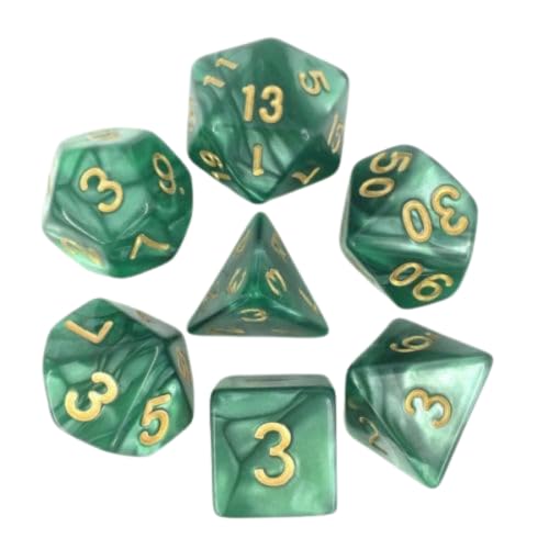 Epic Forge Set mit 7 Würfeln, 16 mm, Perlgrün und Gold von Epic Forge