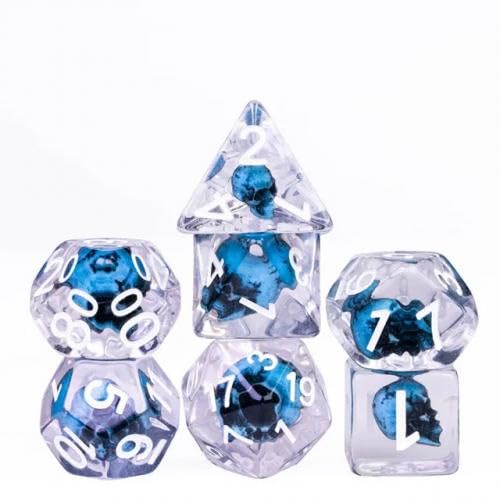 Epic Forge Set mit 7 Würfeln, Kunstharz, Einsatzsortiment, in Box, Blauer Totenkopf von Epic Forge