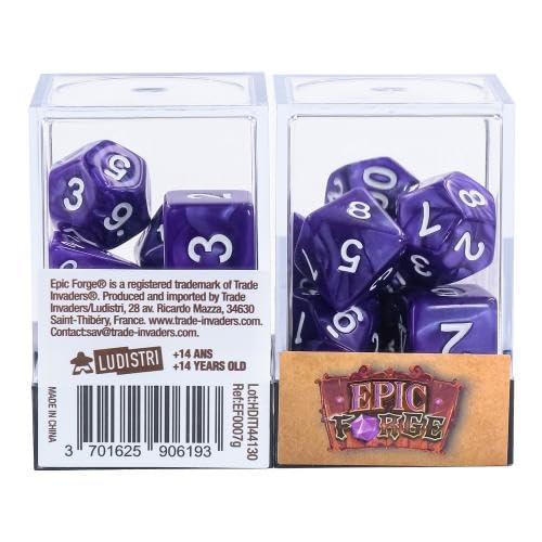 Epic Forge Würfel-Set mit 7 verschiedenen Formaten, Violett Epic Forge Würfel-Set mit 7 verschiedenen Formaten, Violett von Epic Forge