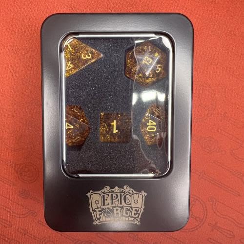 Epic Forge Würfel aus Glas – 7 Stück – Farbe Orange Epic Forge Würfel aus Glas – 7 Stück – Farbe Orange von Epic Forge
