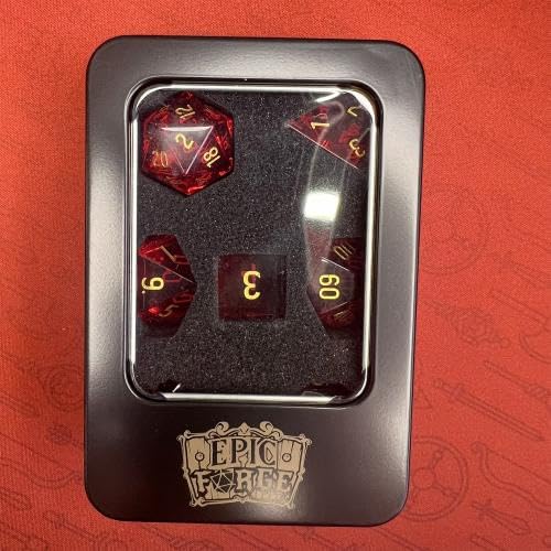 Epic Forge Würfel aus Glas – 7 Würfel – Farbe Rot Epic Forge Würfel aus Glas – 7 Würfel – Farbe Rot von Epic Forge