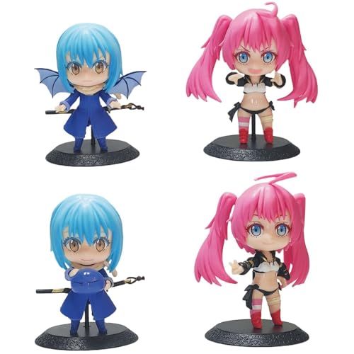 Epitome Anime-Figuren, 4-teiliges Set, Puppenmodelle, Ornamente, Kampffiguren, Rimuru Tempest/Milim Nava, Kombipackung, Desktop-Dekorationen, Sammlerstück, 10 cm, 36, Mehrfarbig von Epitome