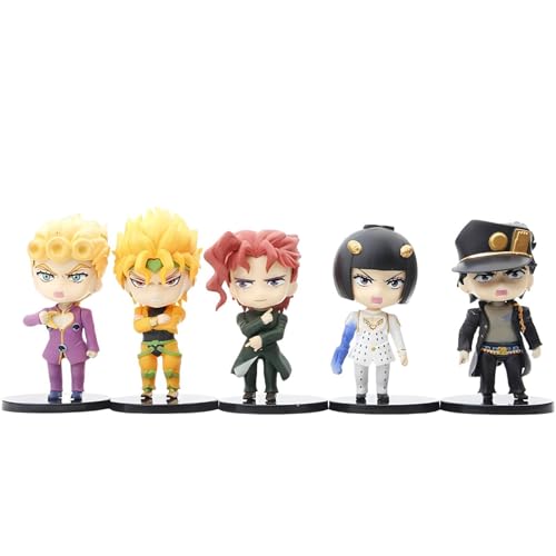 Epitome Anime Manga Figuren Figuren Dio Brando Kujo Jotaro Giorno Giovanna Bruno Bucciarati Kakyoin Noriaki 5-teiliges Set Puppen Dekorationen Desktop Dekoration (A-Stile), 36 von Epitome