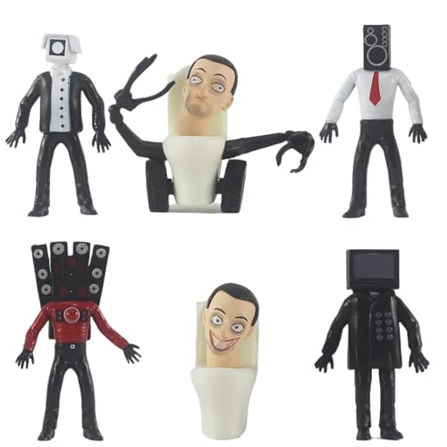 Epitome Toilettennetz Animationsfiguren Kameramann Figur mit diversifizierter Miniatur-6 cm Modellstatue für Dekoration (6 Stück C) von Epitome