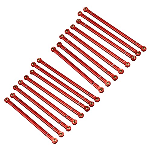 Epodmalx 2 x Metallgelenk-Set, Kugelkopf-Zugstange, Modifikation, für 313 Achsenabstand 1/10 RC, Klettermodell, Autos, AIXAL SCX10, Rot von Epodmalx