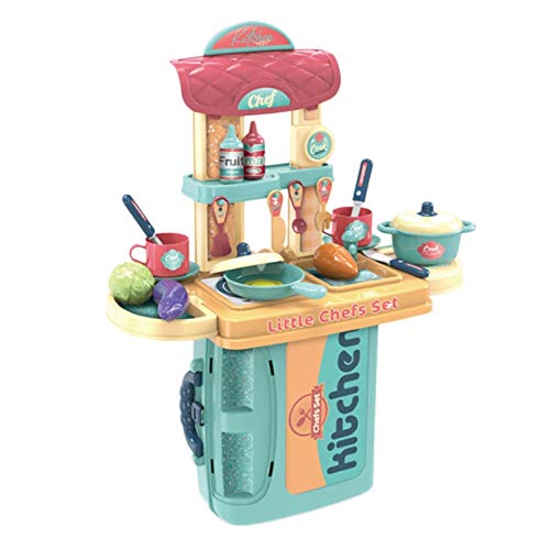 Epodmalx KinderküChe Pretend Play Simulation KüChengeschirr Kochspielzeug mit Koffer für Rollenspiel Lernspielzeug von Epodmalx
