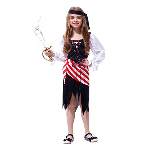 Epodmalx Maedchen Halloween Kostueme Kinder Rollenspiel Piraten Kleidung XL von Epodmalx