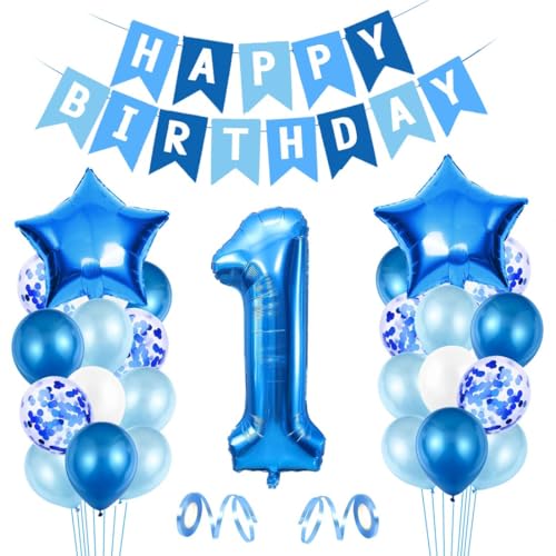 Luftballon 1. Geburtstag Blau - Happy Birthday Folienballon - Riesen Folienballon Zahl 1 - Ballon Deko zum Geburtstag - Geburtstagsdeko Jungen 1 Jahr Luftballon 1. Geburtstag Blau - Happy Birthday Folienballon - Riesen Folienballon Zahl 1 - Ballon Deko zum Geburtstag - Geburtstagsdeko Jungen 1 Jahr von Epokus