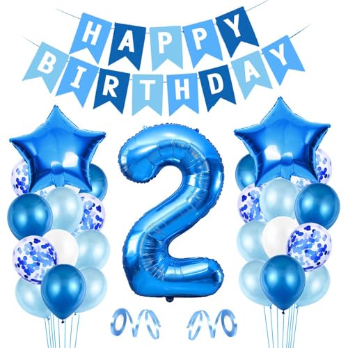 Luftballon 2. Geburtstag Blau - Happy Birthday Folienballon, Riesen Folienballon Zahl 2, Ballon Deko, Geburtstagsdeko Jungen 2 Jahr Luftballon 2. Geburtstag Blau - Happy Birthday Folienballon, Riesen Folienballon Zahl 2, Ballon Deko, Geburtstagsdeko Jungen 2 Jahr von Epokus