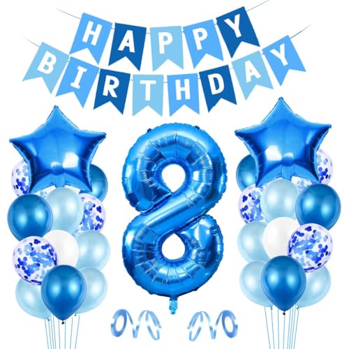 Luftballon 8. Geburtstag Blau - Happy Birthday Folienballon, Riesen Folienballon Zahl 8, Ballon Deko, Geburtstagsdeko Jungen 8 Jahr Luftballon 8. Geburtstag Blau - Happy Birthday Folienballon, Riesen Folienballon Zahl 8, Ballon Deko, Geburtstagsdeko Jungen 8 Jahr von Epokus