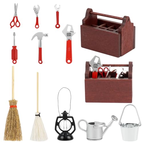 Wichtel Werkzeug Set, 12 Stück Mini Wichtel Werkzeugkasten, Miniatur Puppenhaus Zubehör Holz, Wichtel Zubehör Weihnachten für 1:12 Puppenhaus Miniatur Garten Deko, Mini Werkzeugkiste Holz mit Werkzeug Wichtel Werkzeug Set, 12 Stück Mini Wichtel Werkzeugkasten, Miniatur Puppenhaus Zubehör Holz, Wichtel Zubehör Weihnachten für 1:12 Puppenhaus Miniatur Garten Deko, Mini Werkzeugkiste Holz mit Werkzeug von Epokus
