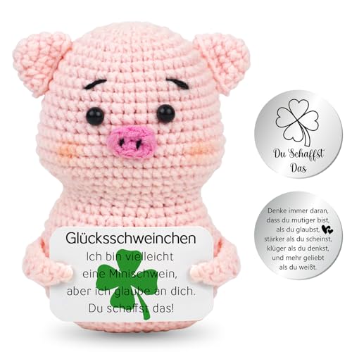 Pocket Hug Glücksschweinchen, Kreative Strickwolle Minischwein Puppe, Positive Geschenke Schweinchen mit Silber Glücksbringer, Positive Kartoffel Ersatz, Gestrickte Mutmacher Gute Besserung Geschenk Pocket Hug Glücksschweinchen, Kreative Strickwolle Minischwein Puppe, Positive Geschenke Schweinchen mit Silber Glücksbringer, Positive Kartoffel Ersatz, Gestrickte Mutmacher Gute Besserung Geschenk von Epokus