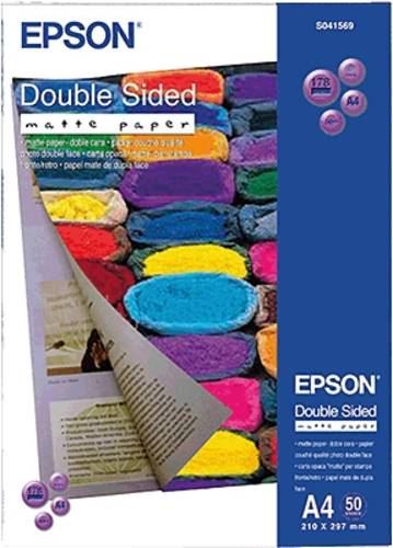Epson Double-Sided Matte Paper C13S041569 Fotopapier DIN A4 178 g/m² 50 Blatt Beide Seiten bedruckb von Epson