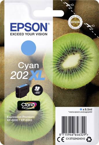 Epson Druckerpatrone T02H2, 202XL Original Cyan C13T02H24010 von Epson