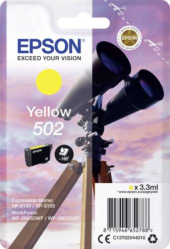 Epson Druckerpatrone T02V4, 502 Original Gelb C13T02V44010 von Epson