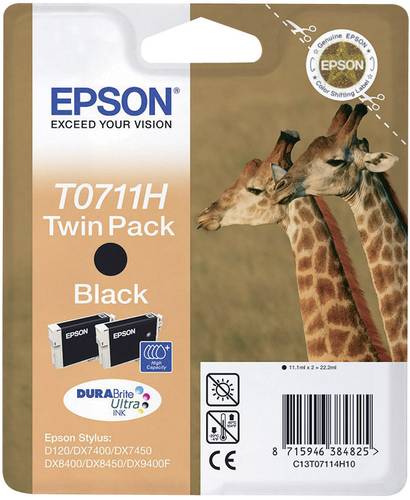 Epson Druckerpatrone T0711H Original 2er-Pack Schwarz C13T07114H10 von Epson