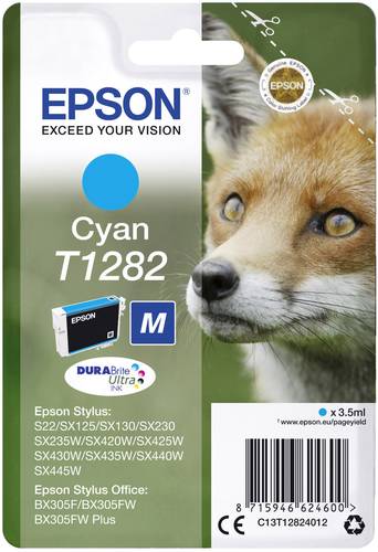 Epson Druckerpatrone T1282 Original Cyan C13T12824012 von Epson