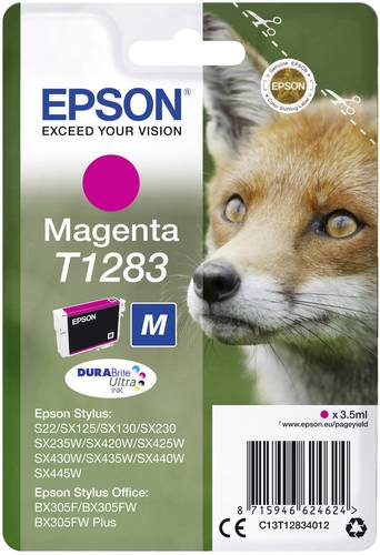 Epson Druckerpatrone T1283 Original Magenta C13T12834012 von Epson