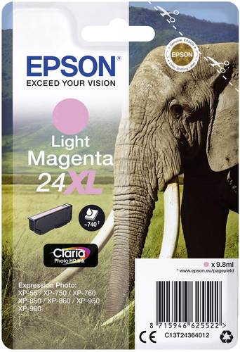 Epson Druckerpatrone T2436, 24XL Original Light Magenta C13T24364012 von Epson