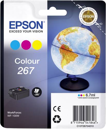 Epson Druckerpatrone T2670, 267 Original Cyan, Magenta, Gelb C13T26704010 von Epson